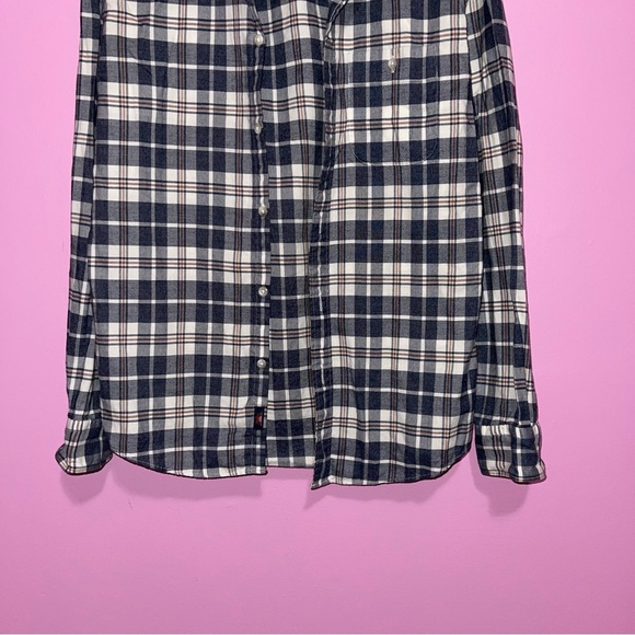 Faherty Flannel Men's Size XS White Blue Plaid Stretch Featherweight Classic Fit - Picture 6 of 13